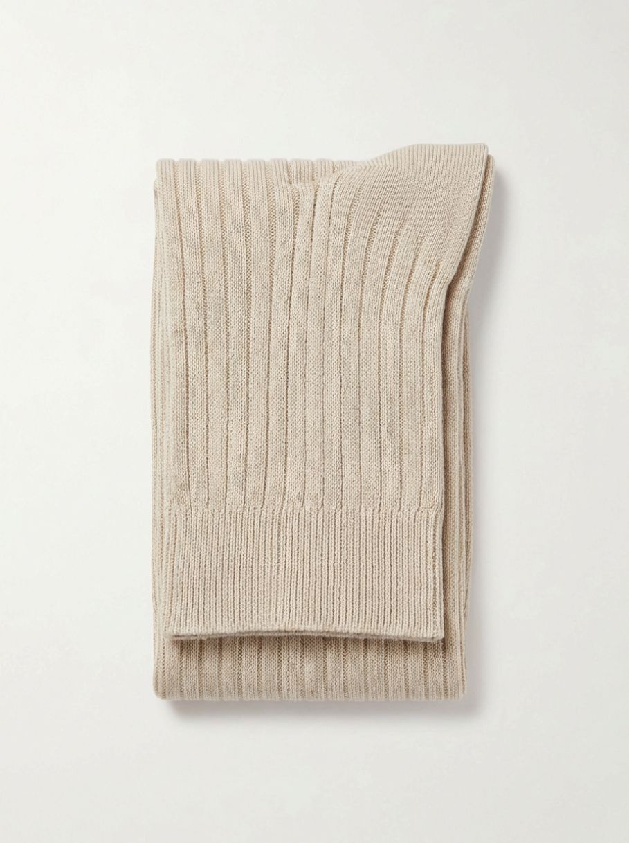 Heritage Ribbed Silk-Cotton Socks